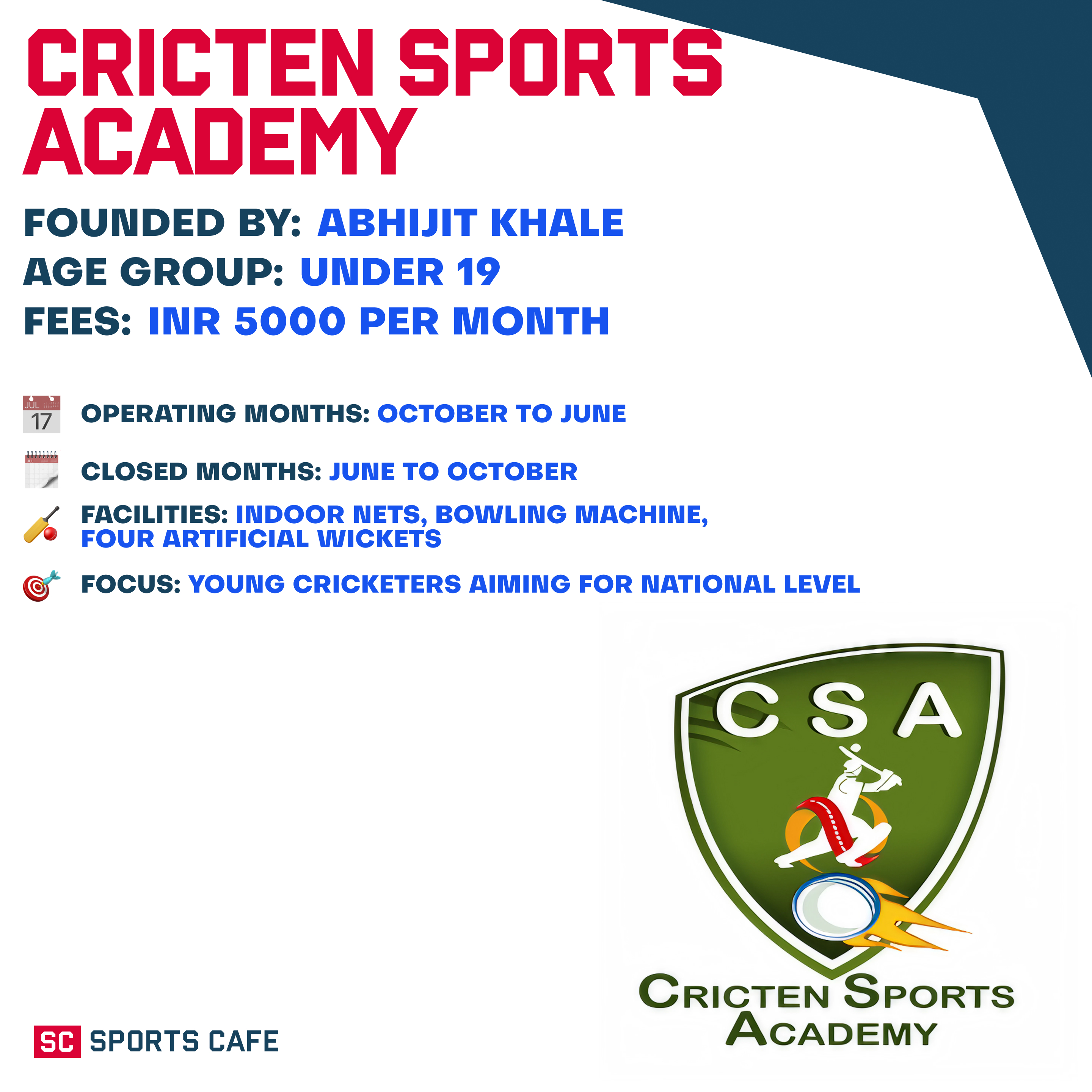 CricTen Sports Academy.