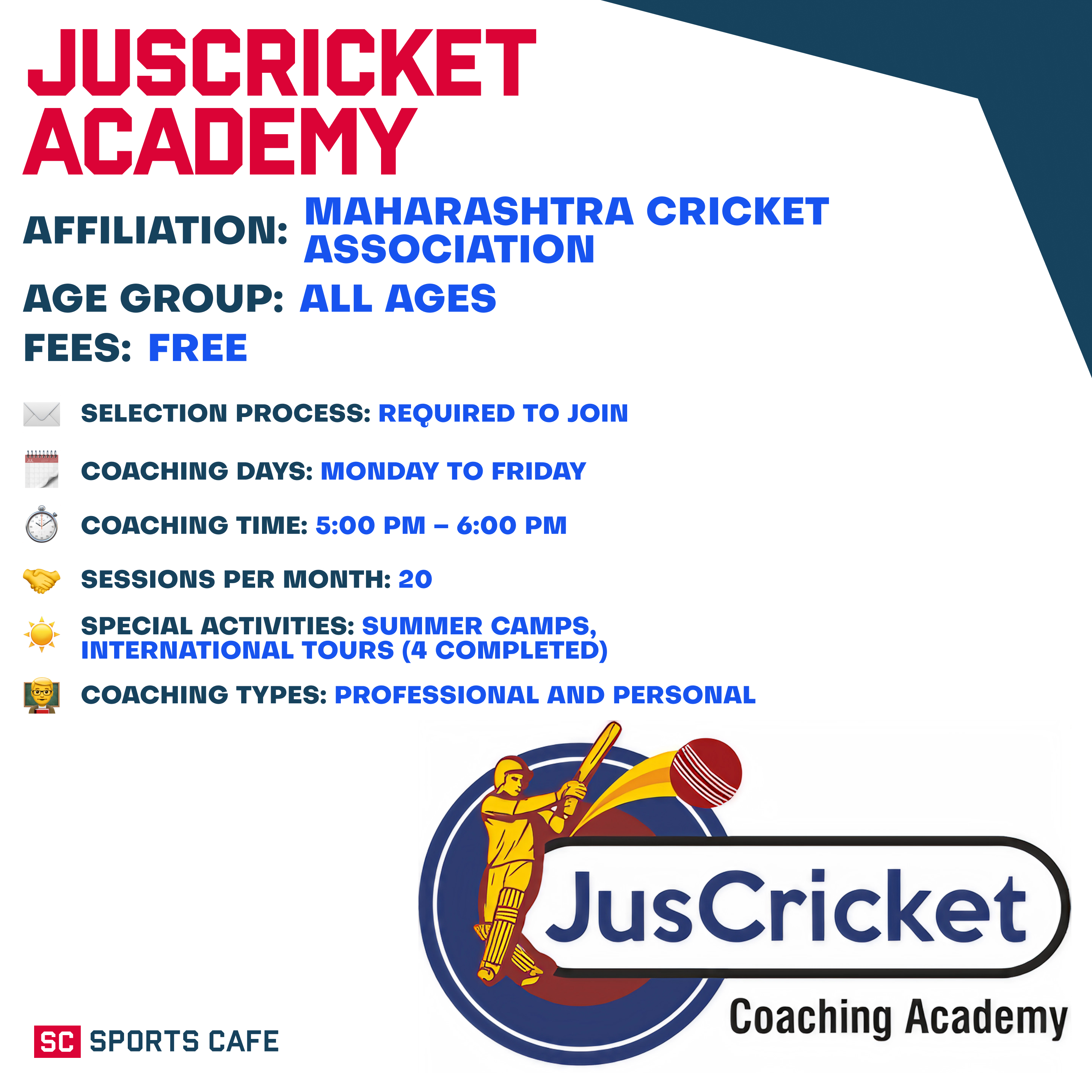 JusCricket Academy.