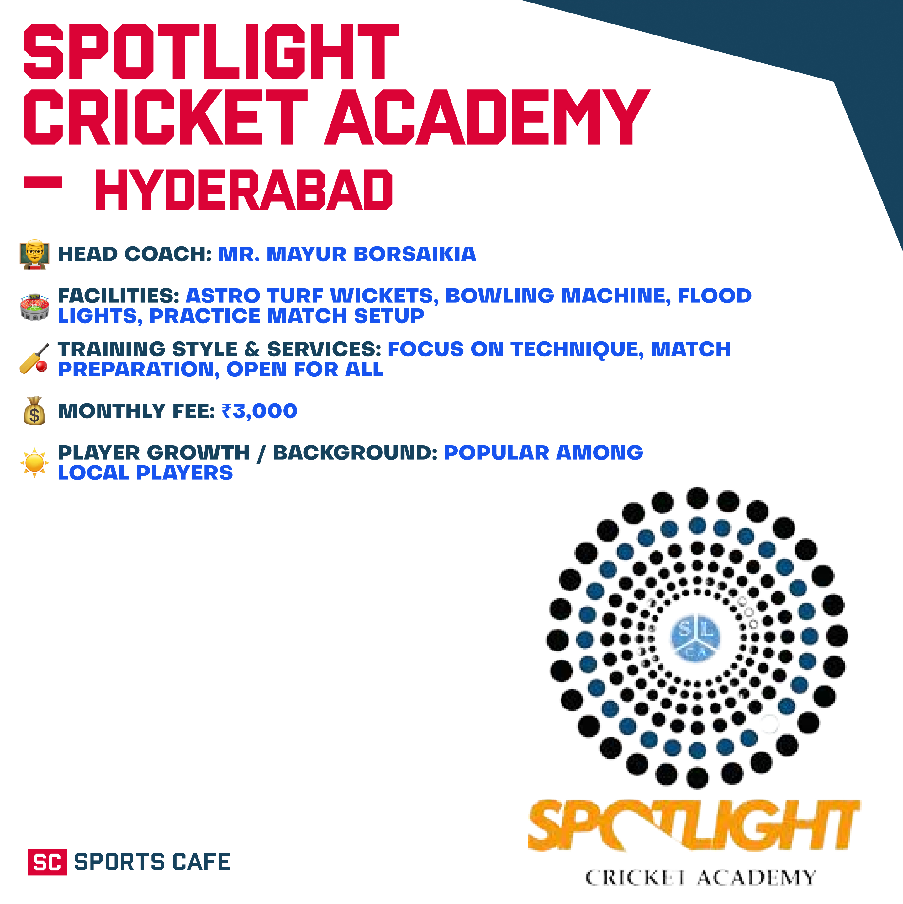 Spotlight Cricket Academy.