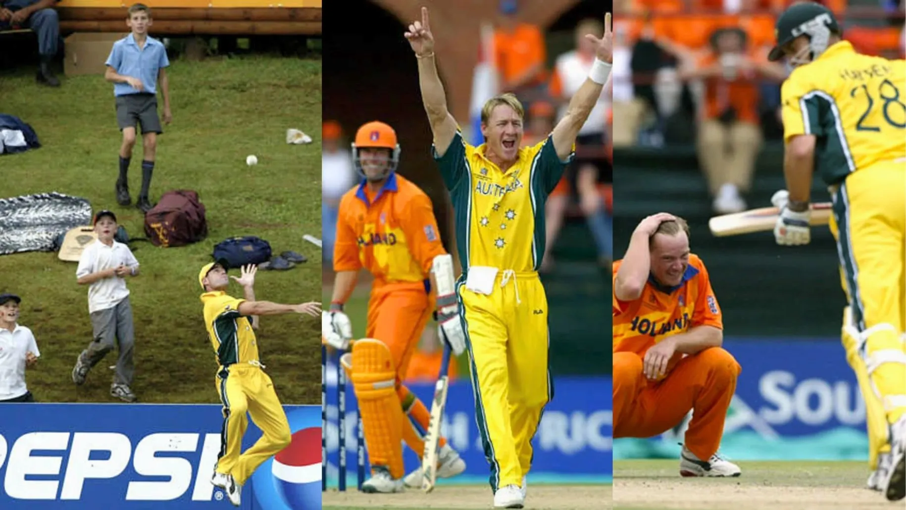 Australia defeats the Netherlands in the World Cup on 20 February 2003.