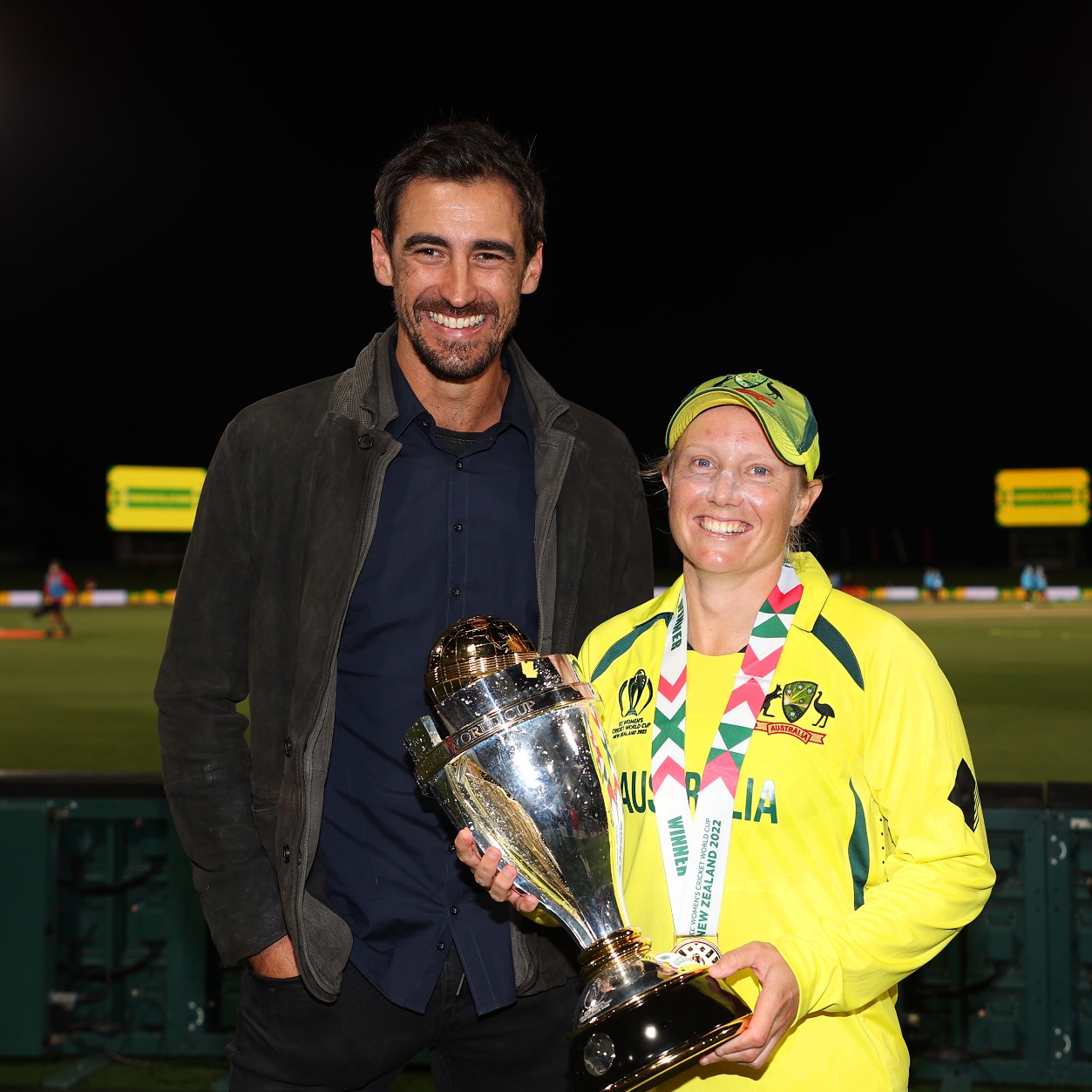 WATCH | Mitchell Starc celebrates wife Alyssa Healy's hundred from the stands during World Cup final