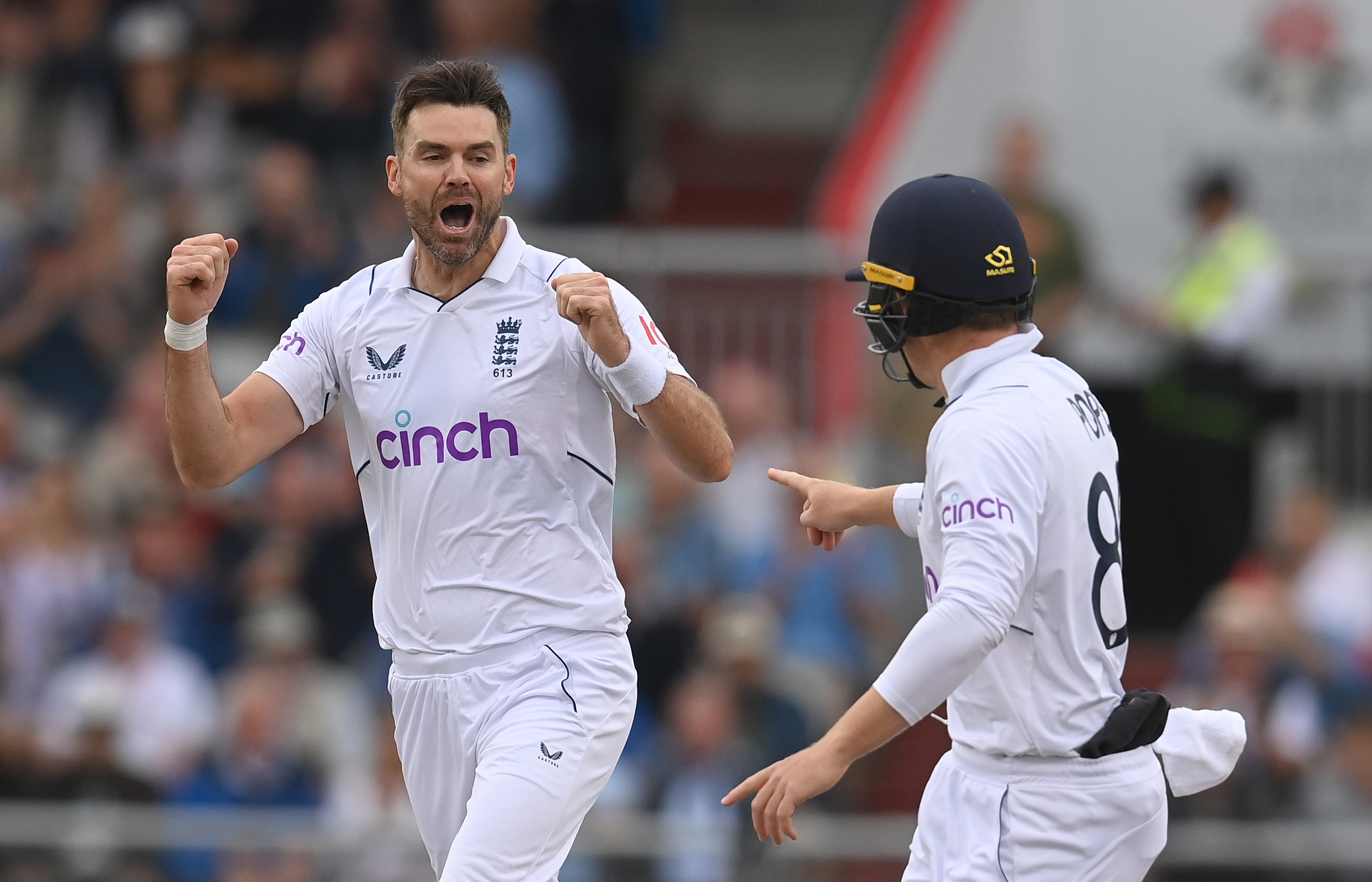 James Anderson plucked three wickets in the match that made him the first ever player to play 100 home Test matches