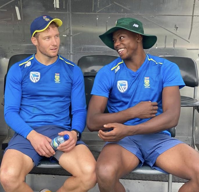 David Miller (L) with Kagiso Rabada 