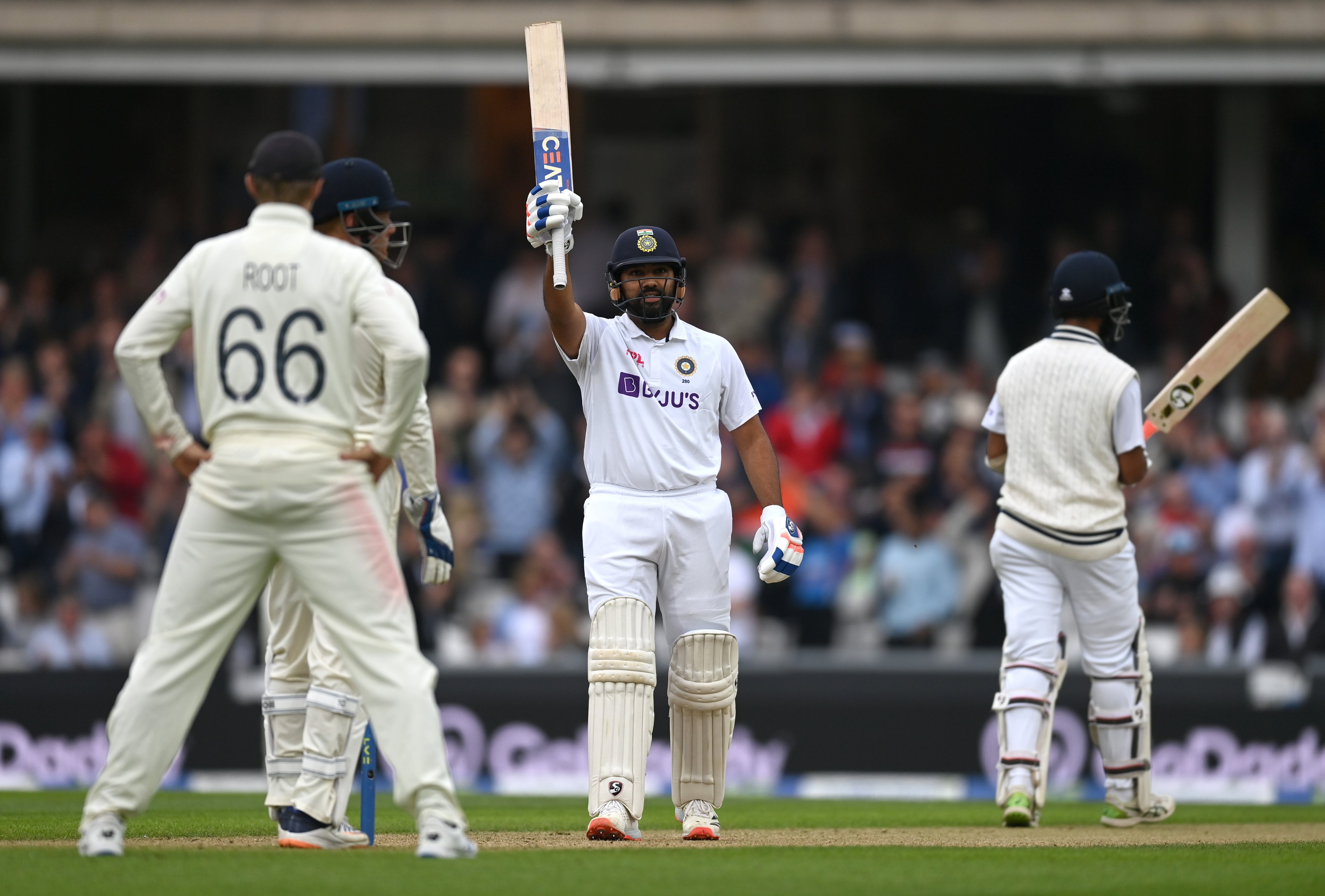 Rohit Sharma brought up his 8th Test hundred on Saturday 