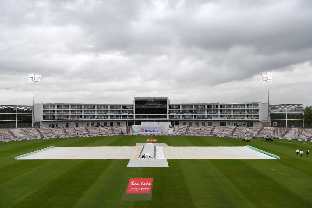 Rain disrupted play on Day 1 of England vs West Indies
