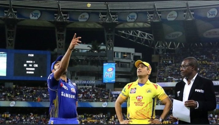 Rohit Sharma at toss with MS Dhoni