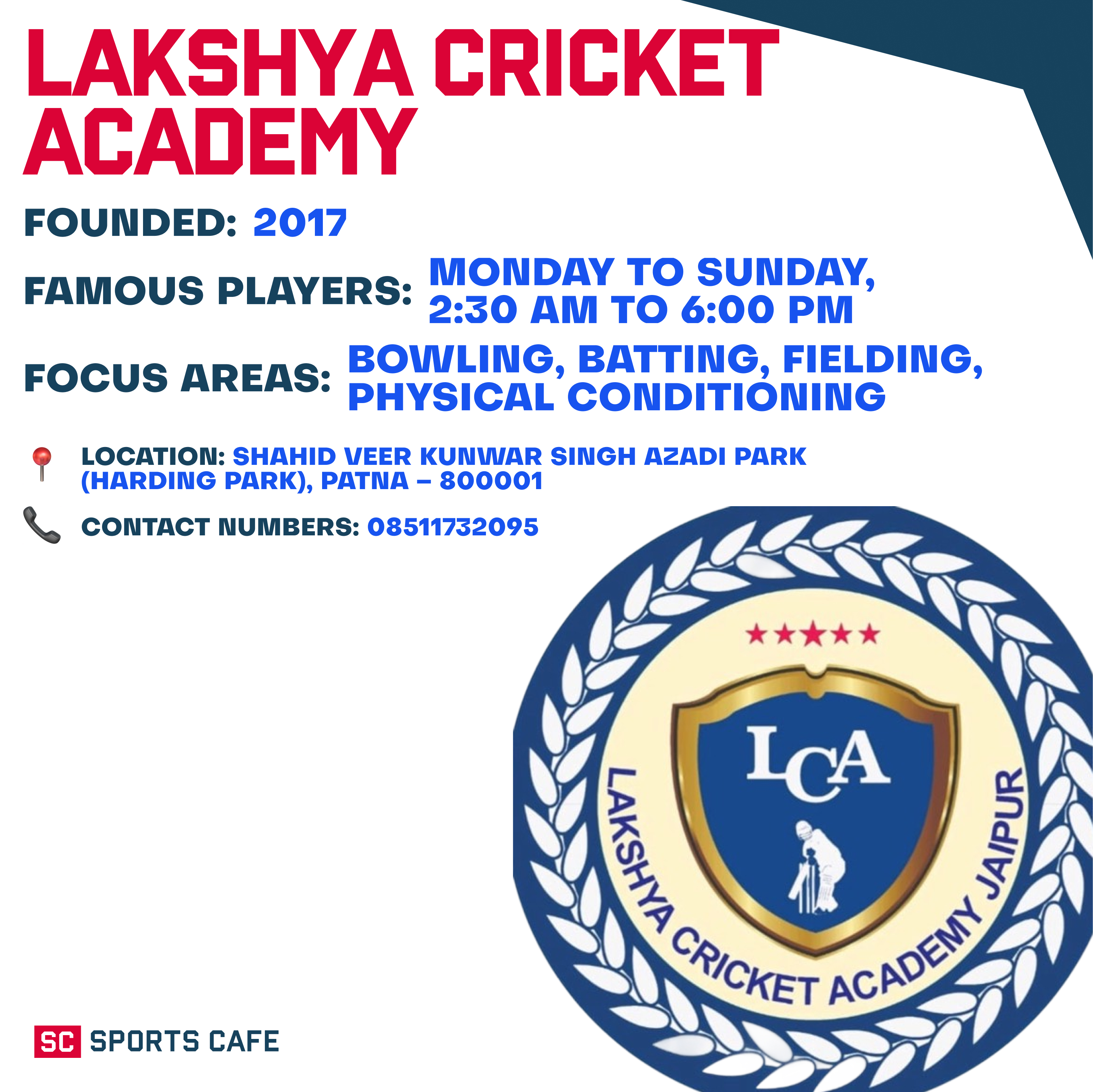 Lakshya Cricket Academy.