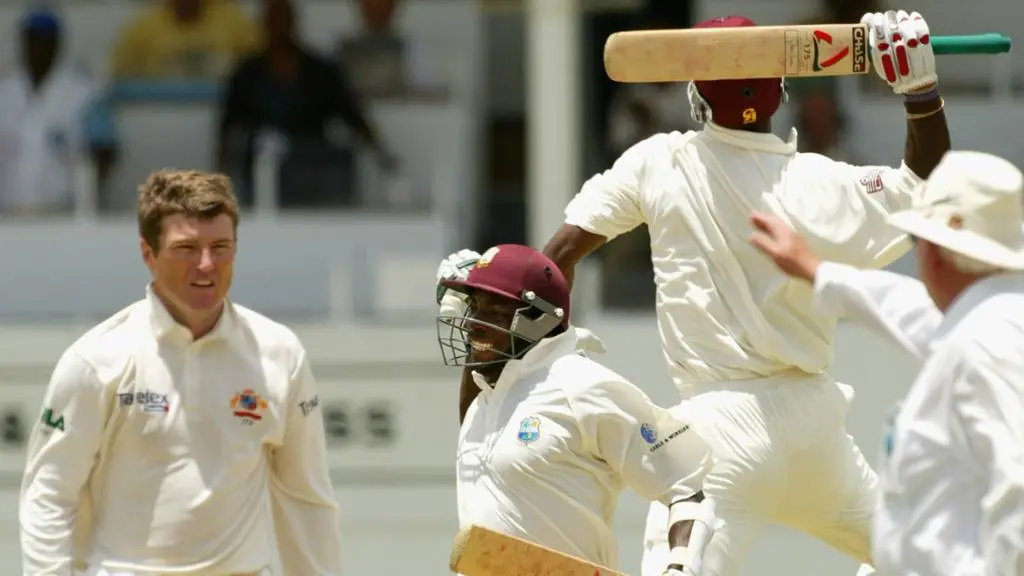 West Indies chased down 418 to defeat Australia in Antigua. It remains the highest successful chase in Test history.