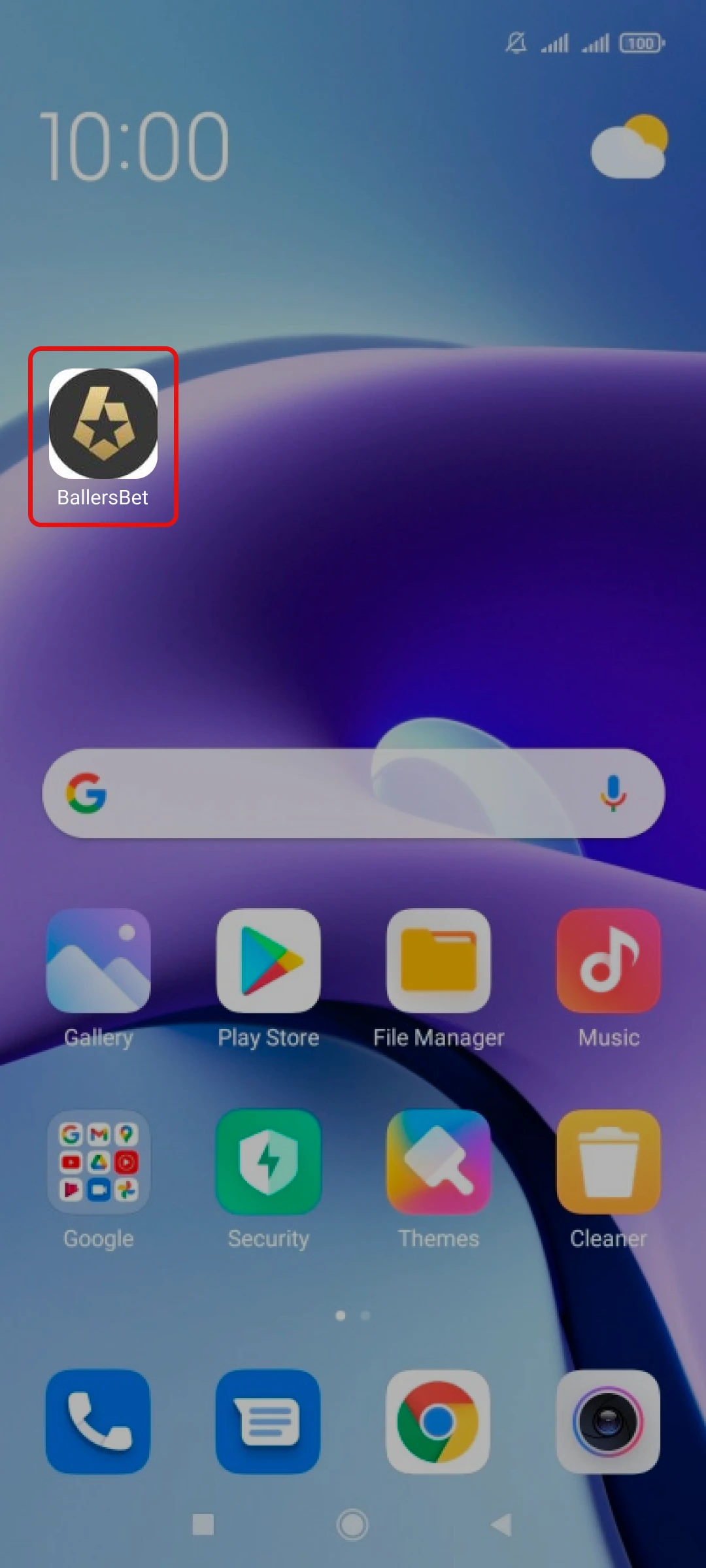 The app shortcut will appear on the home screen.