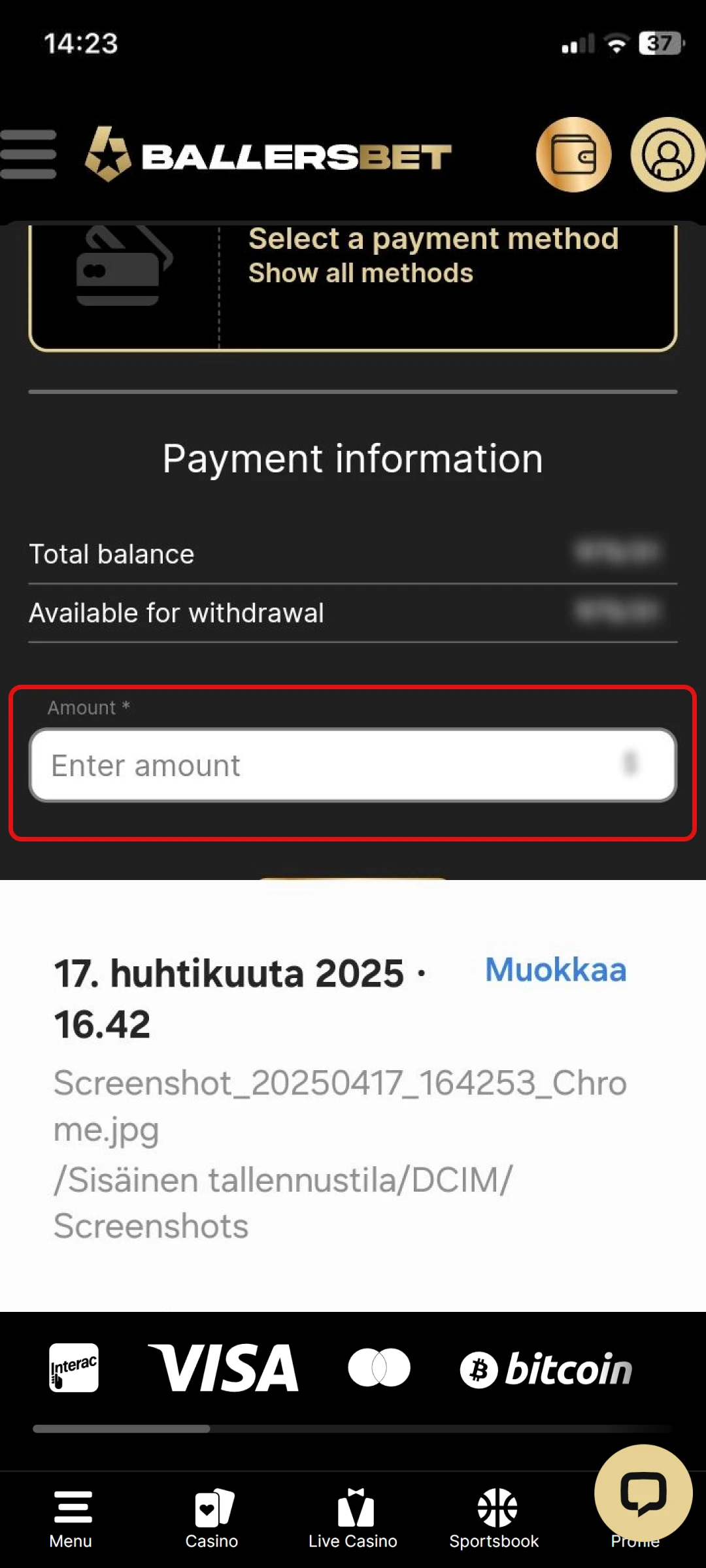 Enter the amount to withdraw.