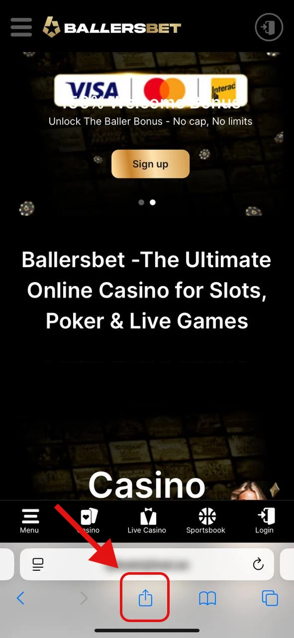 Tap the “Share” icon at the bottom.