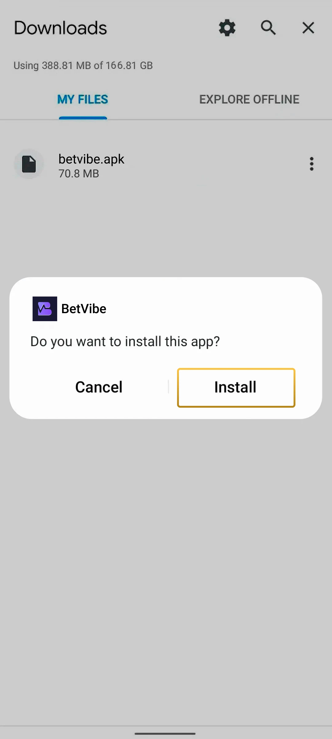 Install the apk file.