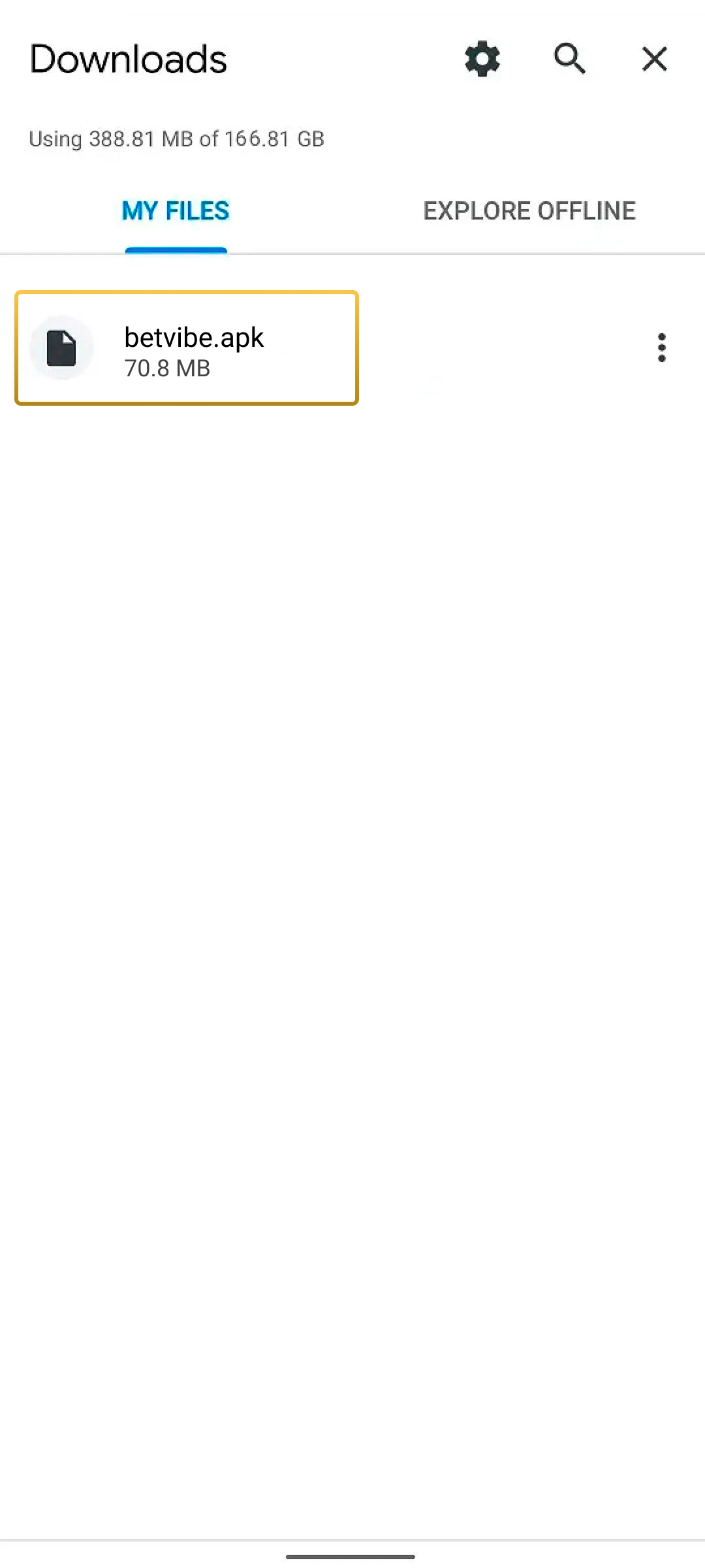 Download the BetVibe Application.