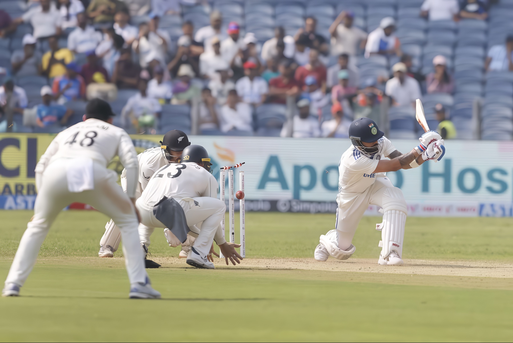 The Mitchell Santner full toss went through Virat Kohli to sound him the death knell