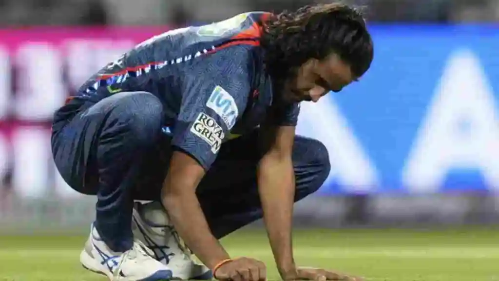 Digvesh Rathi celebrates after getting a wicket in IPL 2025
