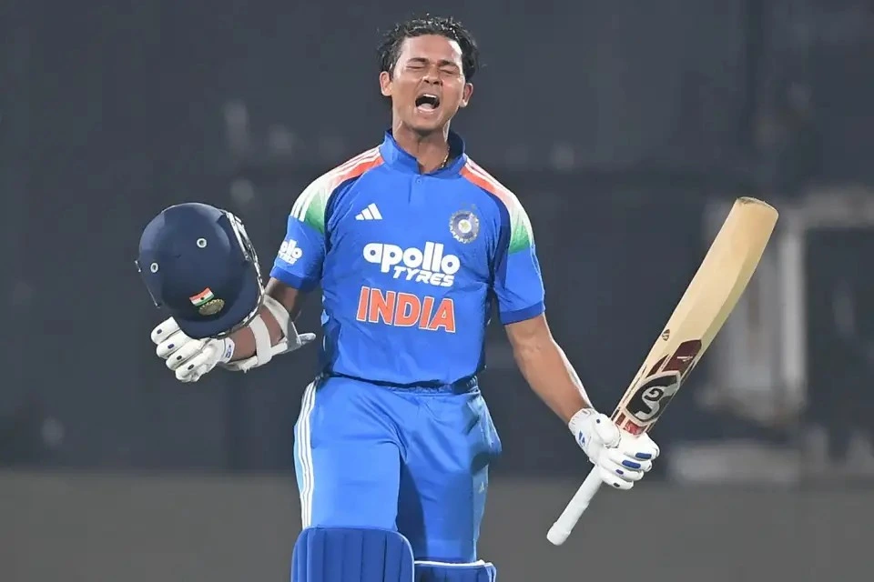 Jaiswal playes a game for the Indian team in the ODI format.