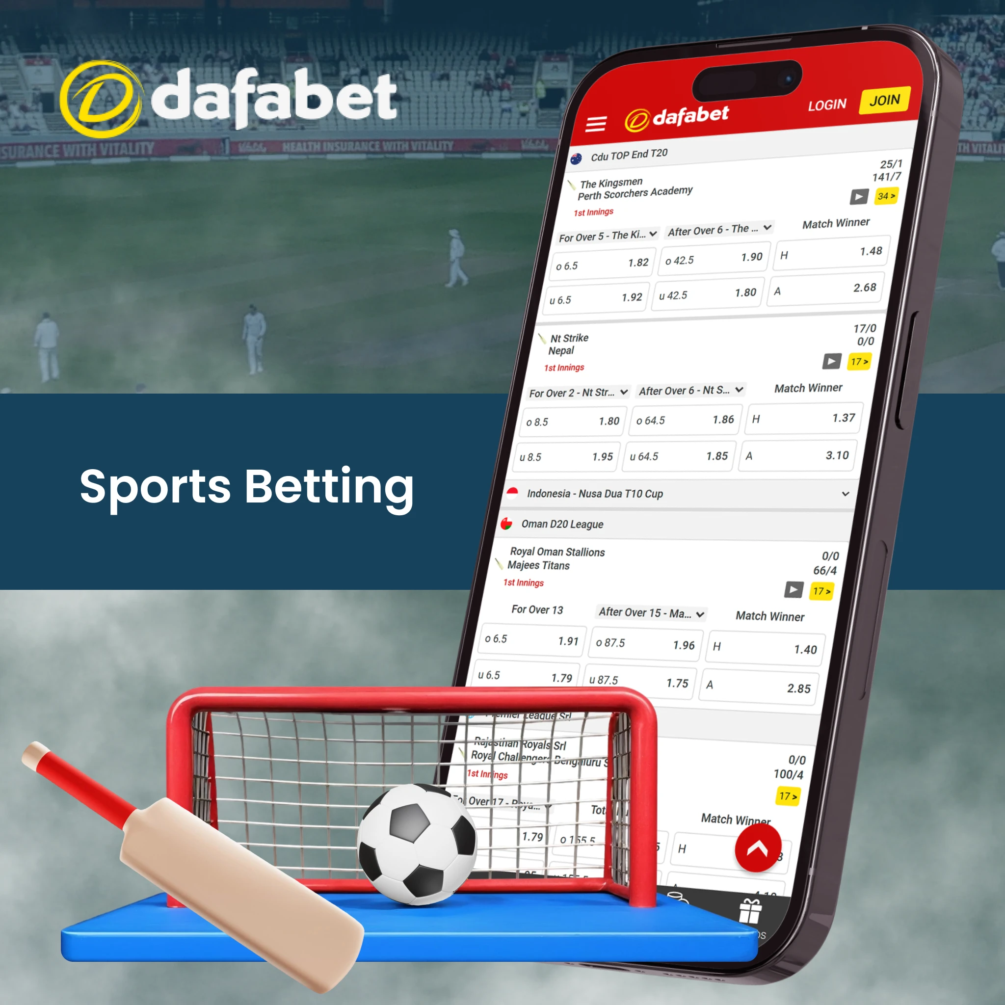 Dafabet has a variety of sports to choose from.
