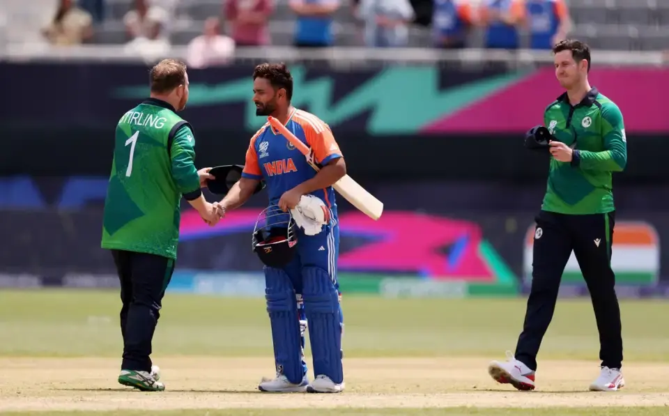 India defeats Ireland by 8 wickets.