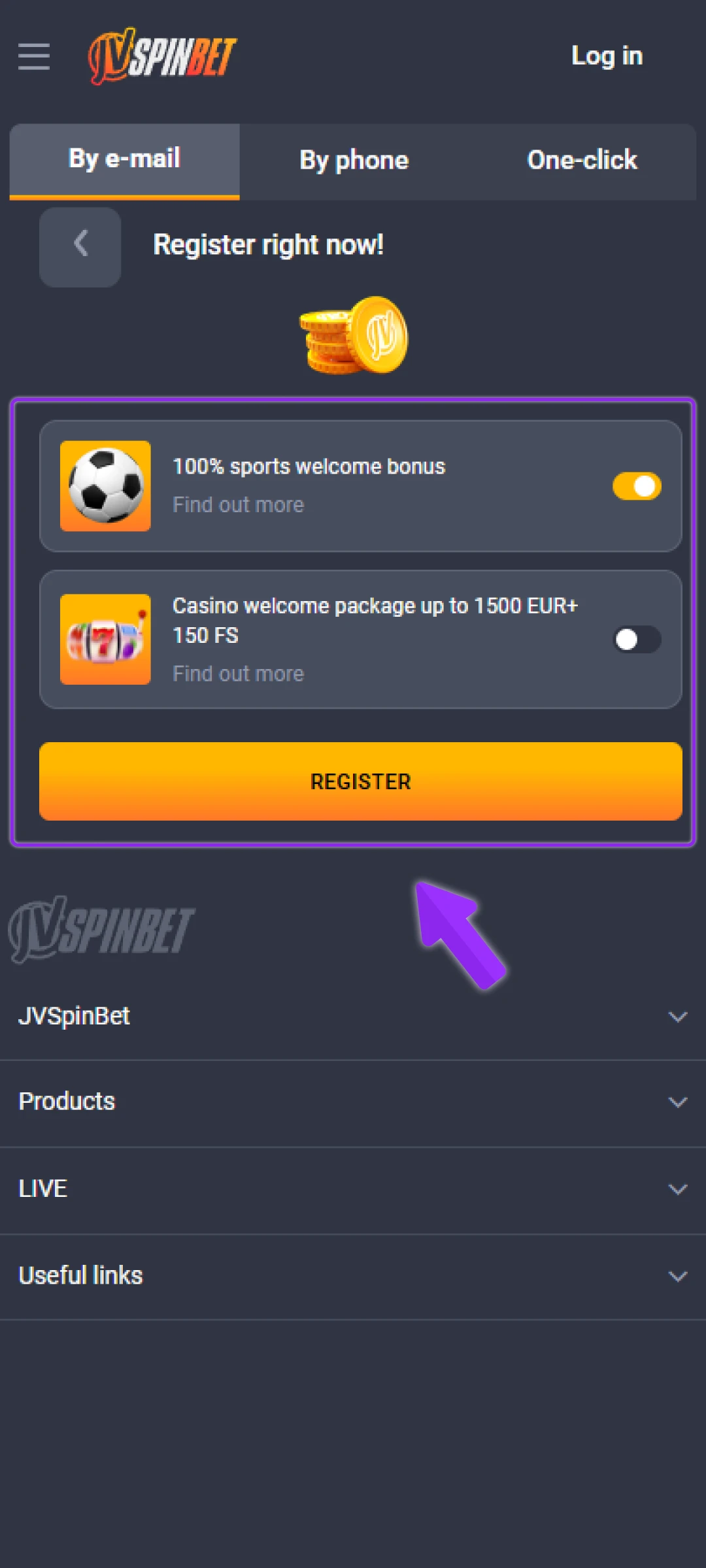 Choose a bonus package.