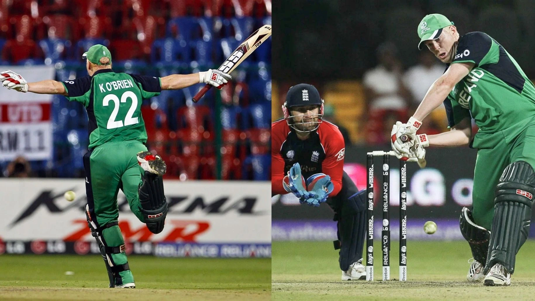 Kevin OBrien smashes fastest World Cup century on 2 March 2011.