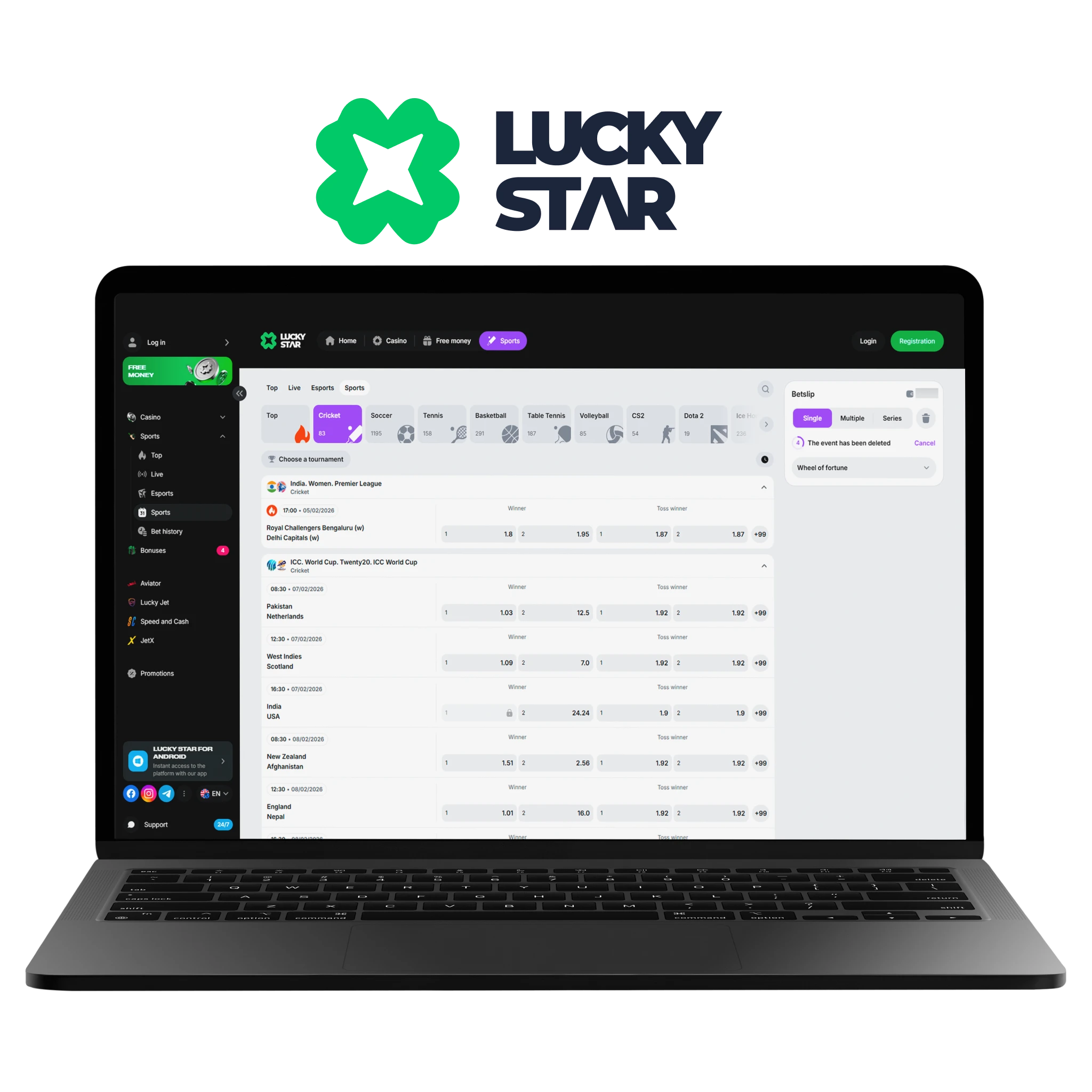 Lucky Star -Large Casino and Crypto-Friendly Sportsbook.